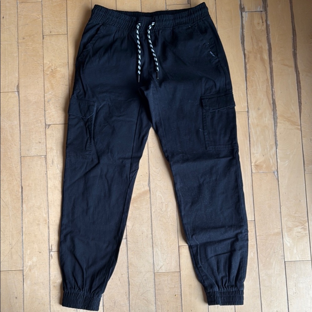 Men's Black Cargo Jogger Pants